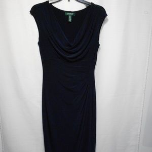 Ralph Lauren Sleeveless Navy Sheath Dress